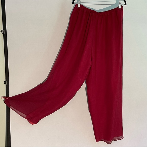 Niteline Burgundy Silk Large 3 Piece Evening Wear Gold Bugle Beaded Jacket - Picture 5 of 16